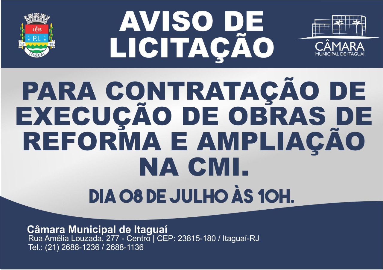 Aviso de Licitação: Tomada de Preços 001/2022 - Finalizado