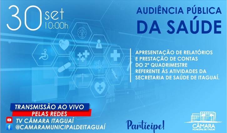 Audiência Pública da Saúde será transmitida na manhã de sexta-feira