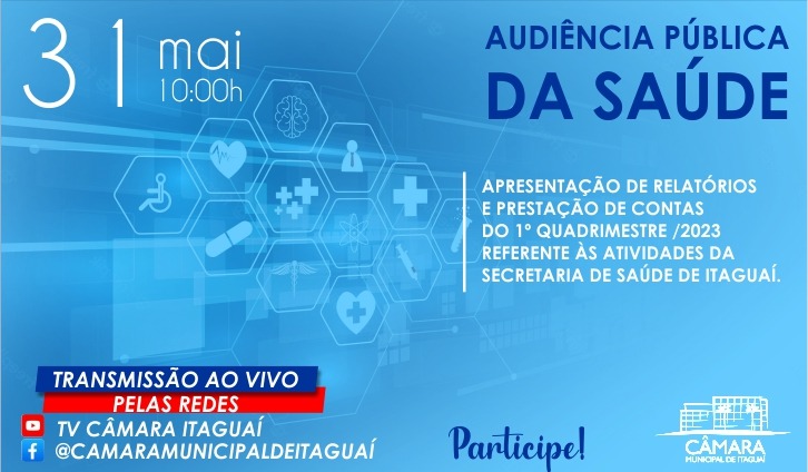 Audiência Pública da Saúde será transmitida