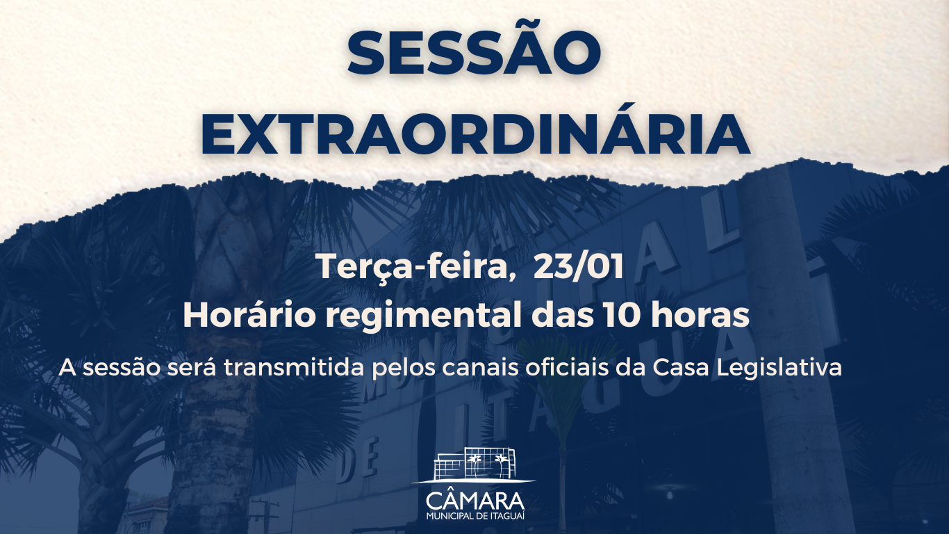 Câmara realizará Sessão Extraordinária