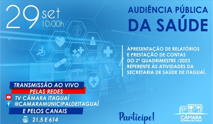 Câmara receberá Audiência Pública da Saúde